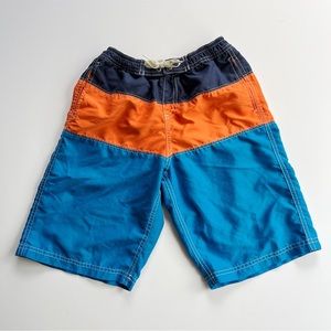 Hanna Andersson colorblock 10 swim trunks boys stripes pool beach vacation